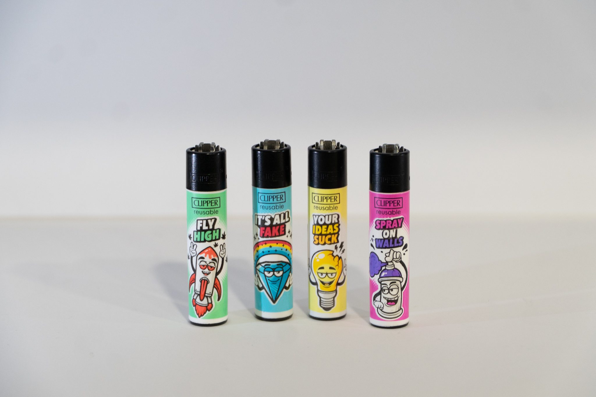 Coleccion Clipper Fly High, Spray On Walls, Your Ideas Suck, Its All Fake. (4uds)