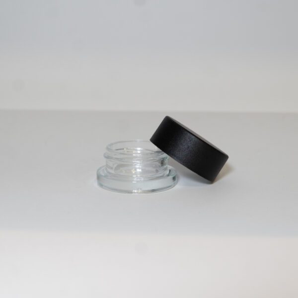 Tarro Pequeño Cristal Tapa Negra Plastico Redondo