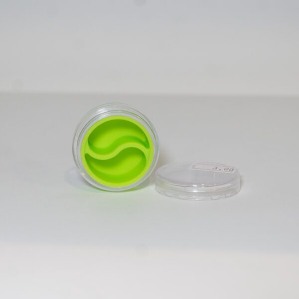Wax Redondo Tamaño Mediano Verde Con Tapa De Cristal Y Dos Compartimentos