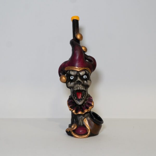 Pipa Madera Gotica Duende Con Gorro Granate Y Boquilla Amarilla