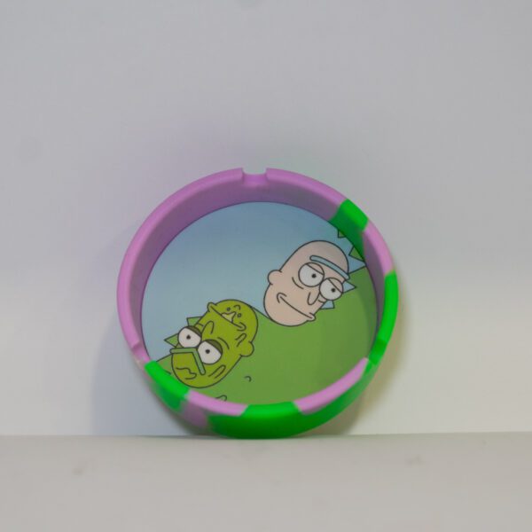 Ceniceros Ricky Morty Silicona Redondos Rosa/Verde Y Morado/Azul