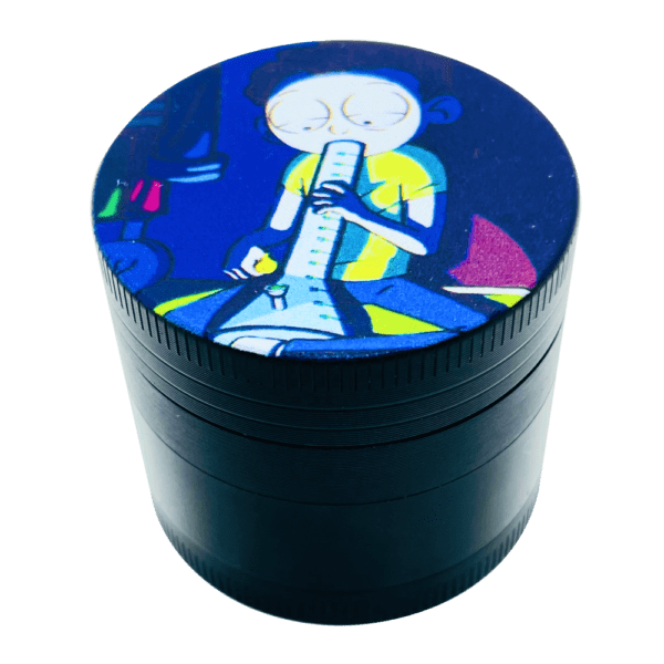 Grinder Diseño Ricky Morty Con Bong Azul