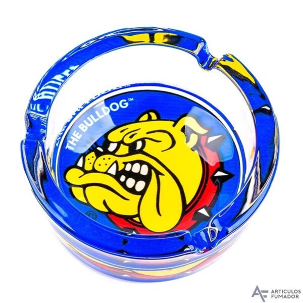 Cenicero Cristal Bulldog Azul