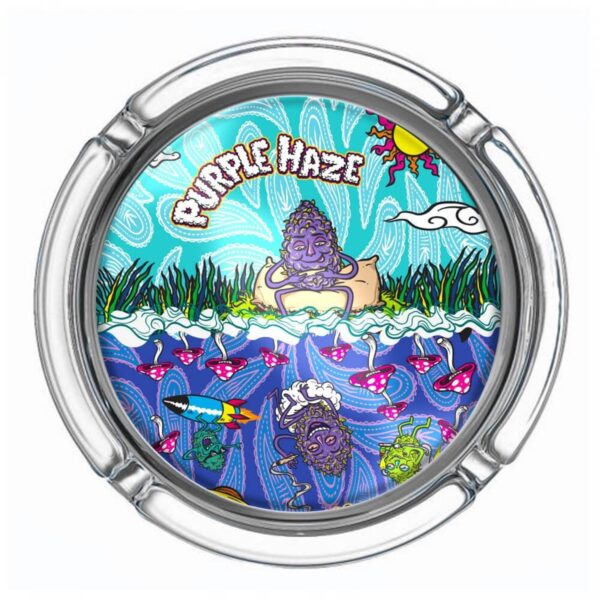 Cenicero Cristal Redondo Pequeño Purple