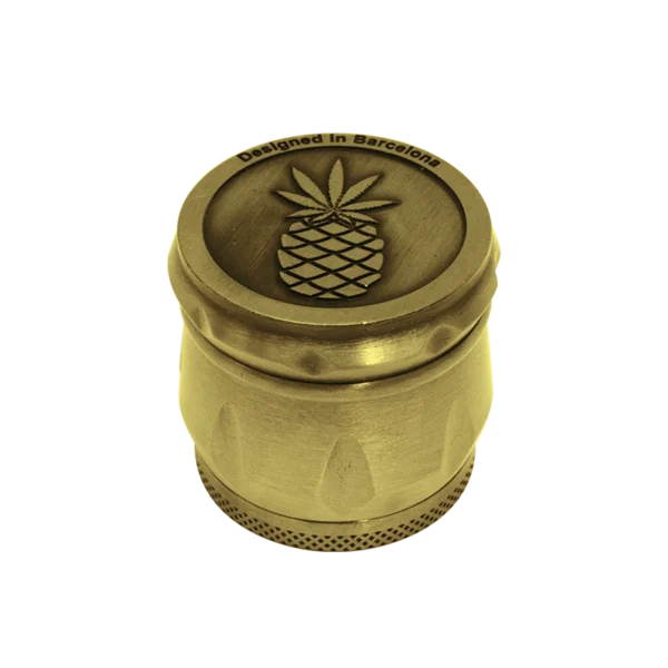 Grinder 4 Piezas Con Relieve Pine Apple Express Oro/Plata