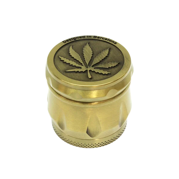 GRINDER GOFRADO 4 PIEZAS 43X40MM HOJA FUZION ORO/PLATA/BRONCE