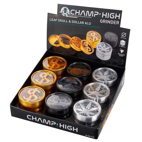 GRINDER 4 PIEZAS DORADO CON SIMBOLO DOLAR