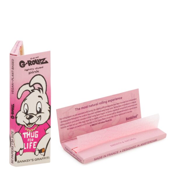 Banksy's Graffiti 'Thug 4 Life' Lightly dyed pink