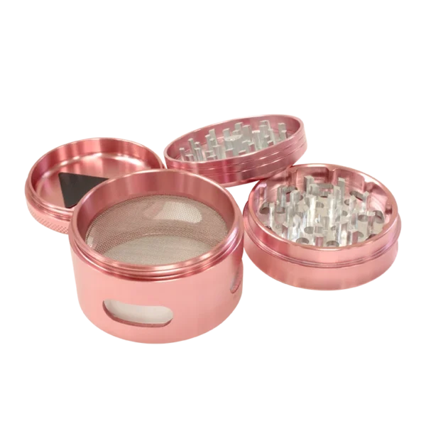 GRINDER 4 PIEZAS LOVE PINK ORO ROSA 63MM FUZION