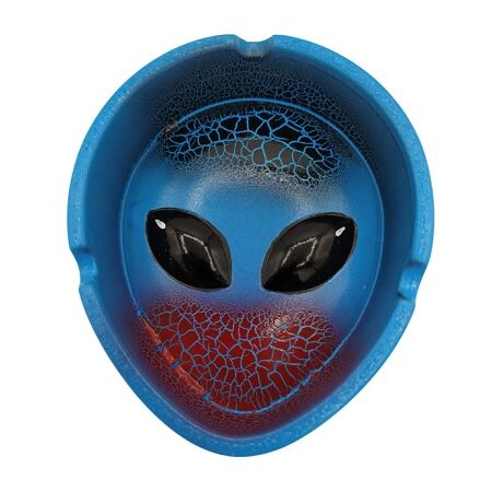 CENICERO RESINA "ALIEN" AZUL-ROJO-NEGRO