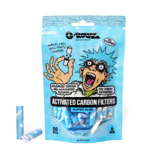 Activated Carbon Filters - Ø6mm Blue - 50 Filter Tips